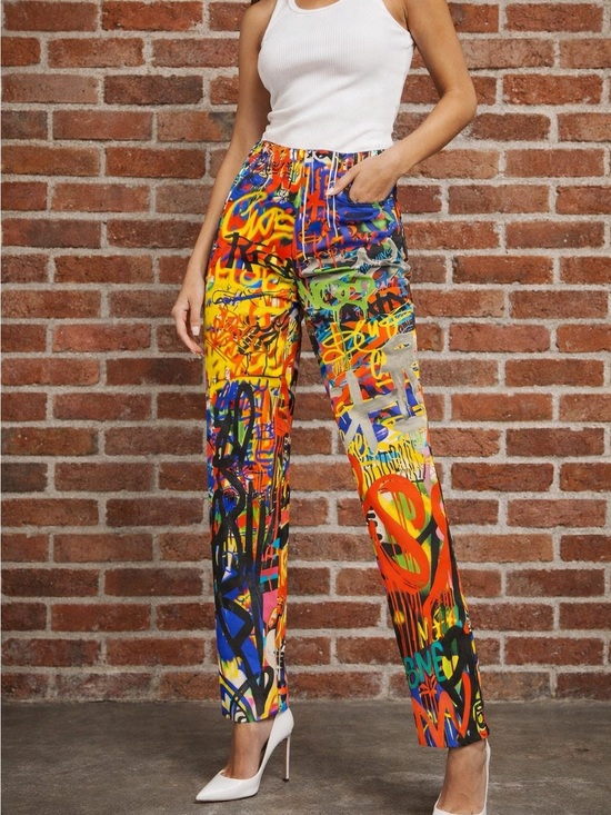 Moschino Pants - Moschino Couture Graffiti Print Pants